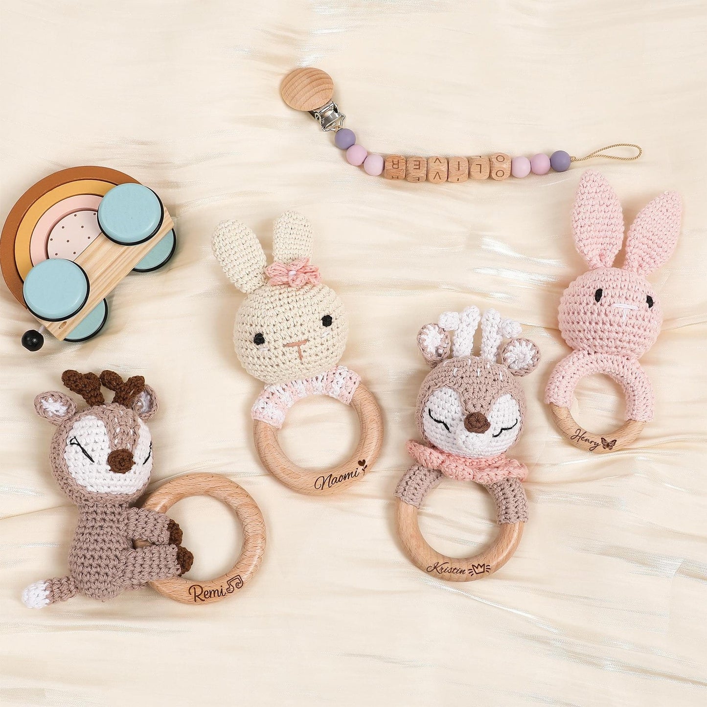 Personalised Baby Crochet Rattle